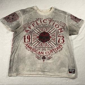 EUC Affliction American Customs Gray T-Shirt